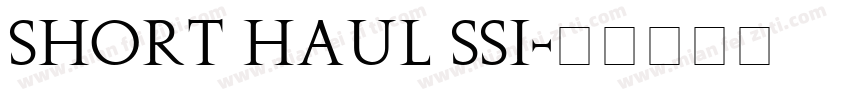 Short Haul SSi字体转换